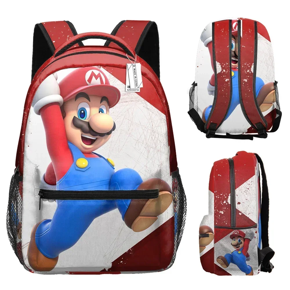 Marioed Super Mario Large Capacity School Bag Fully Printed Fashion Backpack Backpack Birthday Gift Mochila