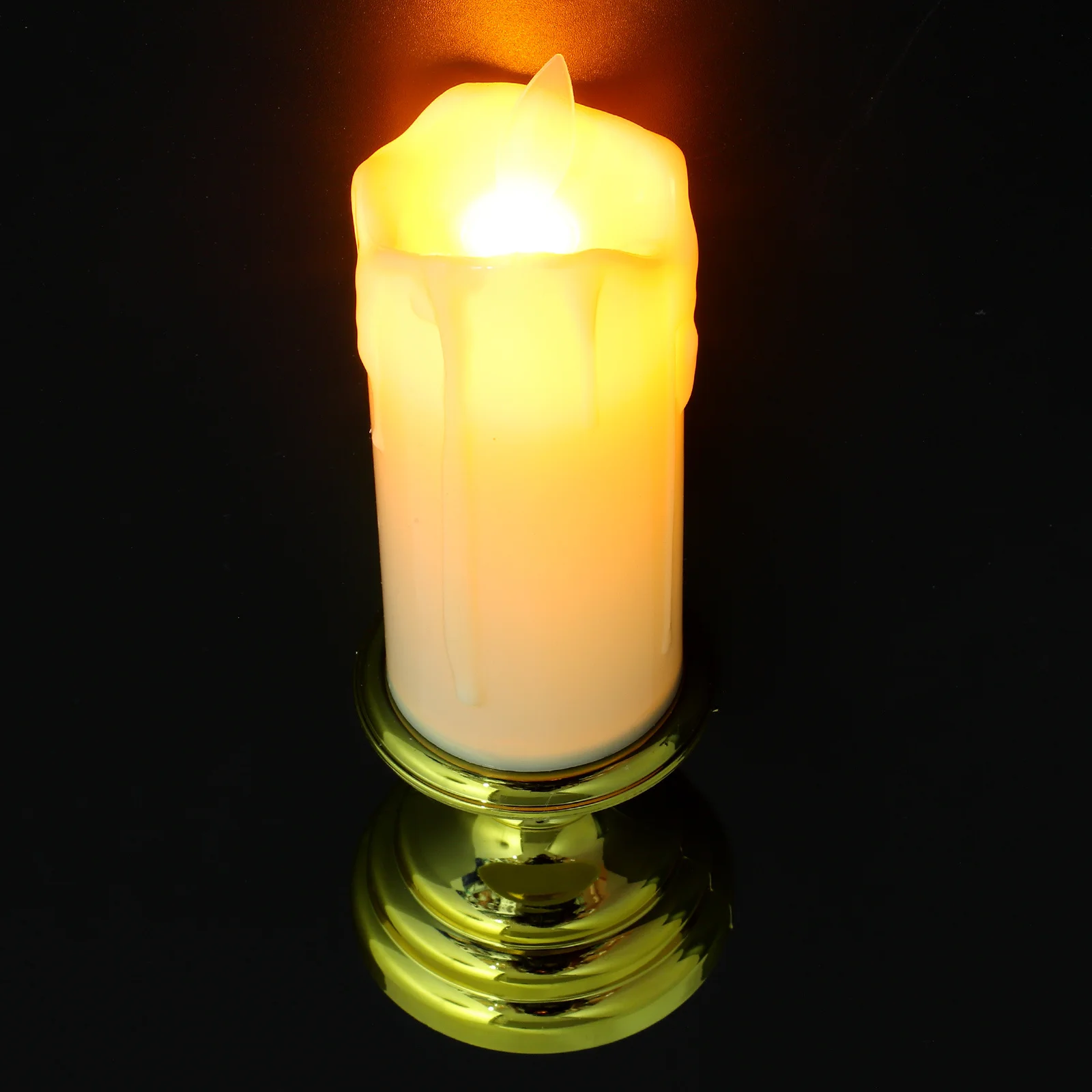 Светодиодные беспламенные свечи с золотой основой, реалистичное мерцающее пламя, романтический свадебный домашний декор, центральная часть стола, долговечная атмосфера