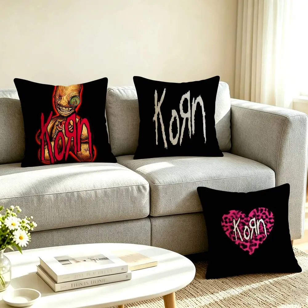 k-KoRn Metal Band  Pillow Case Square Double-Sided Sofa Cushion Cover Bedroom Bedside Pillow