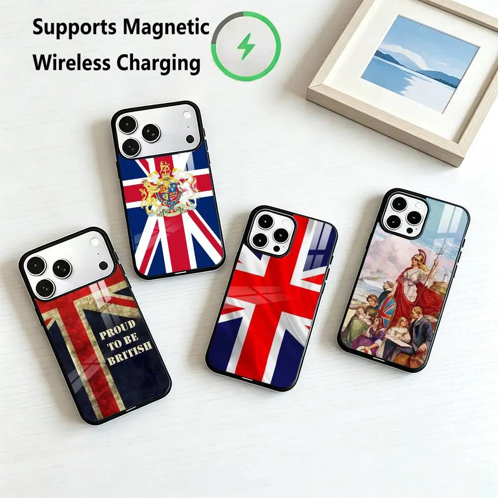 The Culture-E British National Flag  Phone Case For iPhone17,16,15,14,13,12,11 Plus,Pro Allows magnetic wireless charging Gift