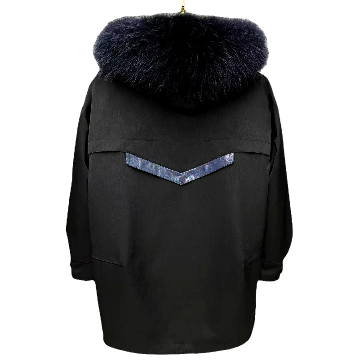 

Korea Fashion Women's Parkas 2023 New Winter Warm Outwear Fur Collar Hooded Overcoat Removable Rex Rabbit Liner Wadded Jackets