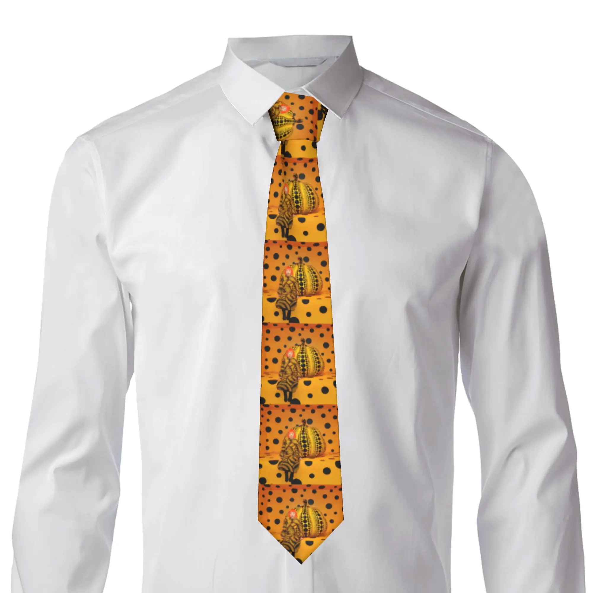 Yayoi Kusama Pumkin Neck Tie for Men Fashion Abstract Art Silk Wedding Neckties