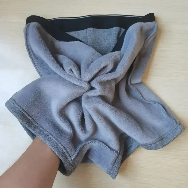 Fleece Men's Shorts Winter Thickened Warm Trousers High-waisted Pants Cold-proof Briefs Plush Underwear Man Cotton Boxers