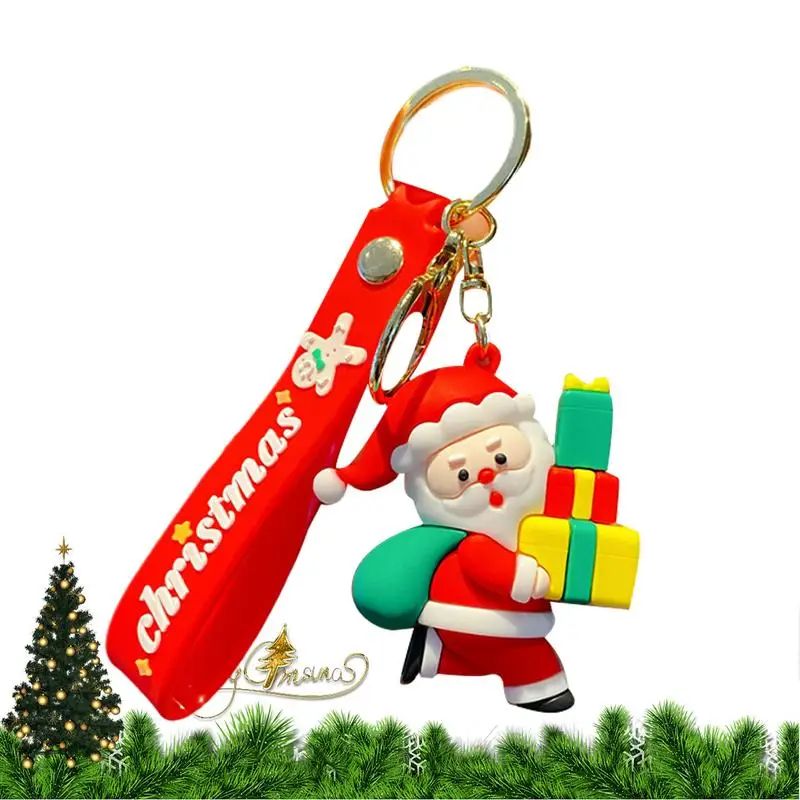 Christmas Backpack Keychain Mini Backpack Keychain Wristlet Keyring Cute Cartoon 3D Cute And Fun Christmas Accessories Gift For