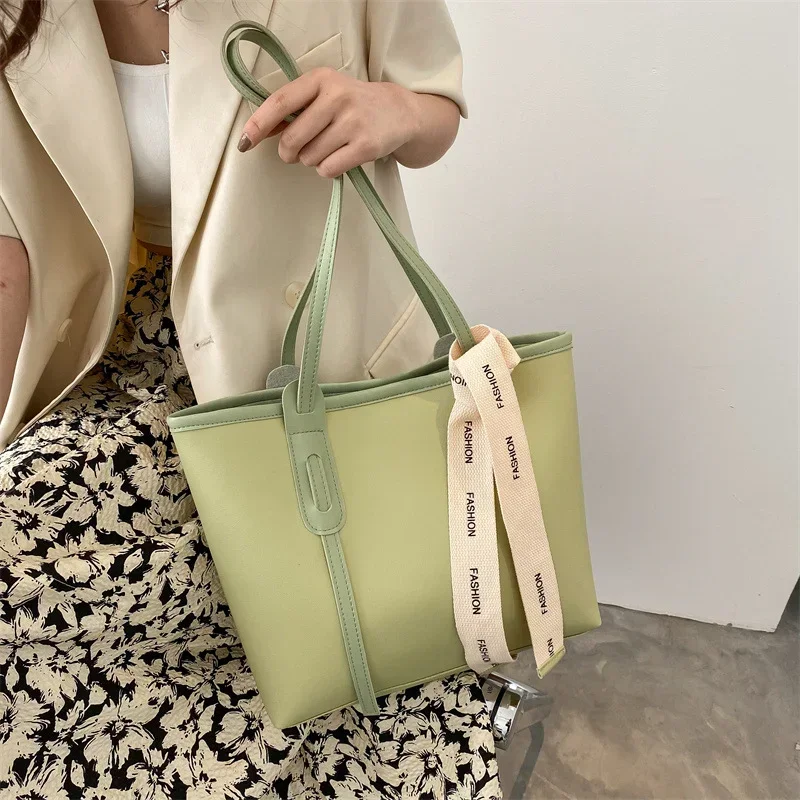 Luxury High Quality Women Handbag Designer Brand Shoulder Bag Large Capacity Solid Color Underarm Bag Lady Reusable Shopping Bag