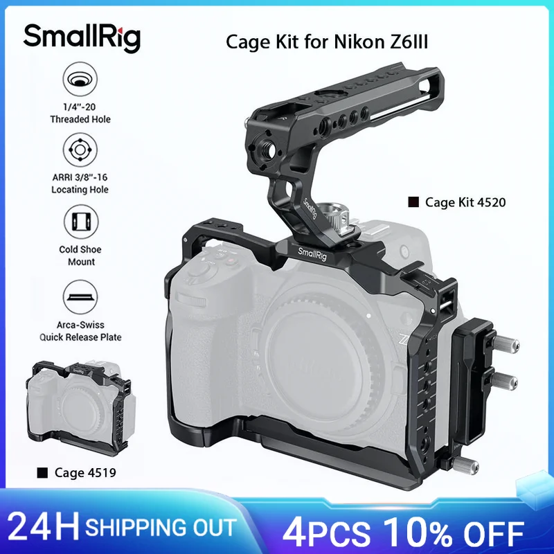 

SmallRig Z6 III Camera Cage Kit for Nikon Z6 III, with Top Handle and Cable Clamp, Full Cage Kit with Anti-Twist Design