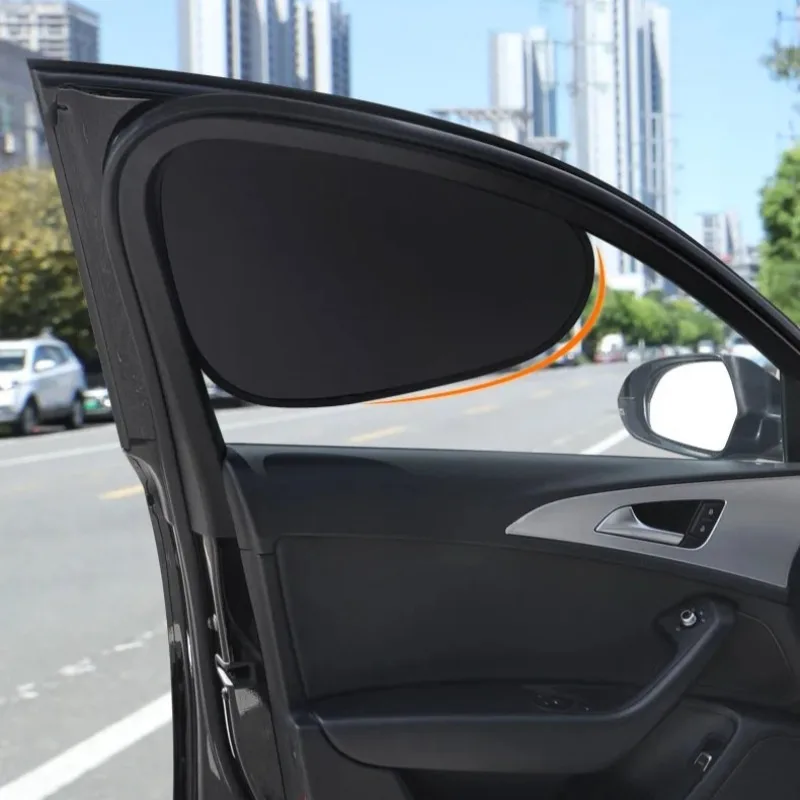 Summer Electrostatic Sun Visor for Car Side Window 4-Layer Sun Shade Curtains Anti-Glare UV-Blocker Auto Sun Protection Cover