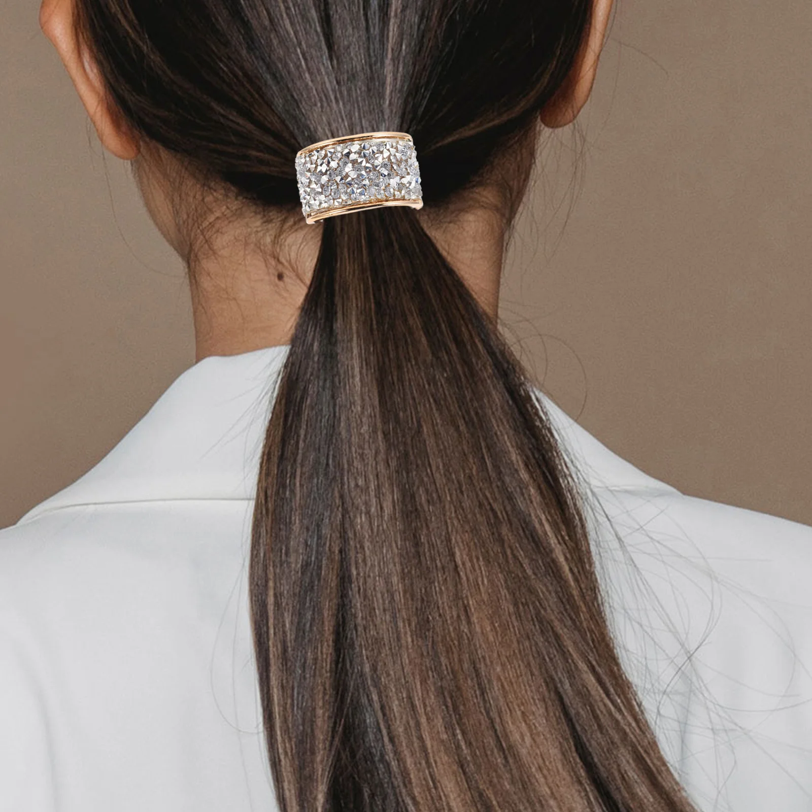 

4pcs Ponytail Buckle Hair Ties Rhinestone Decorative Accessories Long Lasting Simple Rope Women Girls Hairstyling Tools Daily