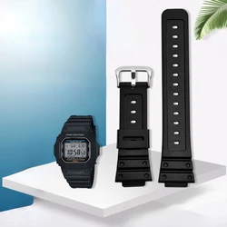 Silicone Watch Strap for Casio G-SHOCK GW-5000 DW-5600E BBN M5610 Waterproof Sweatproof Black Rubber Watch Band Accessories 16mm