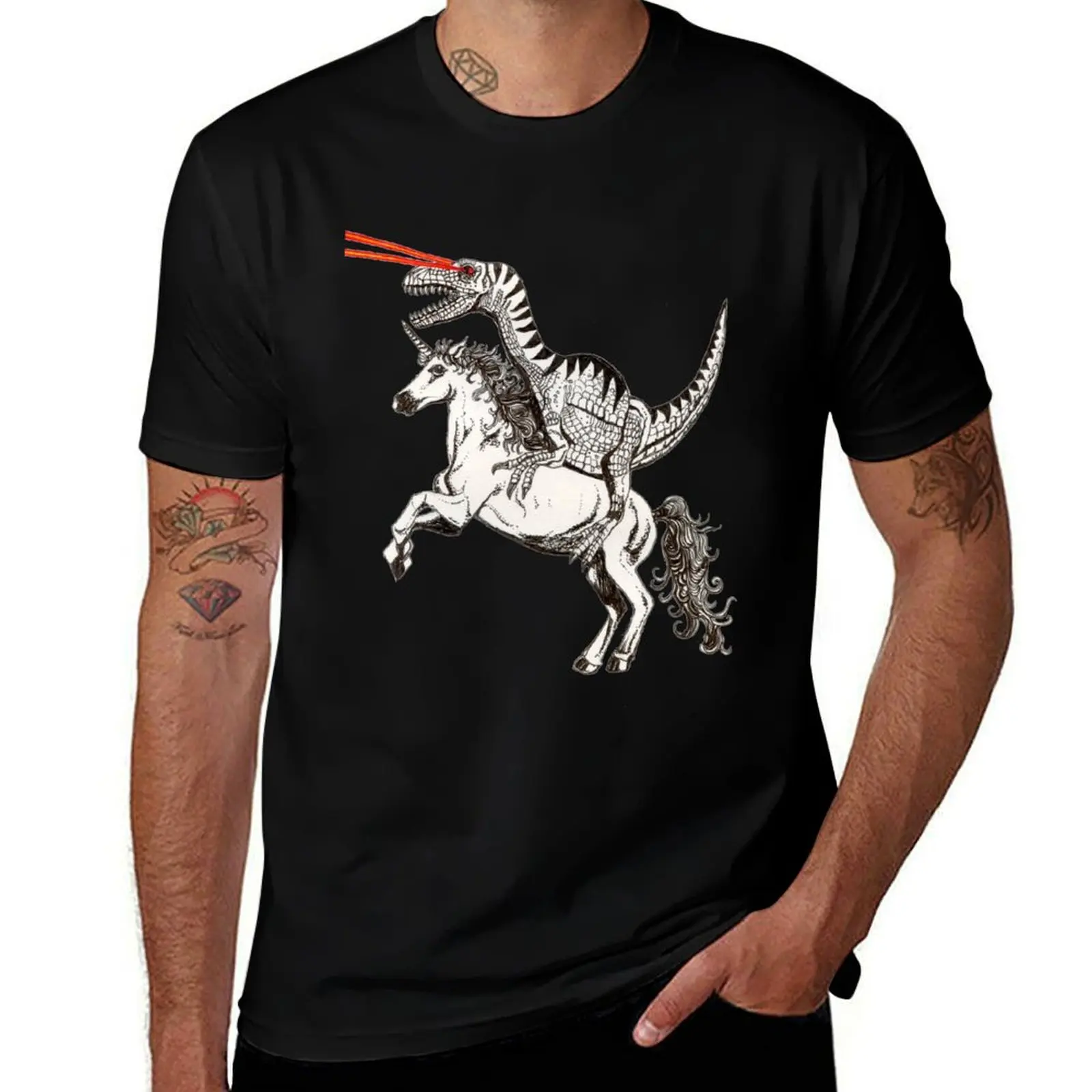 Raptor & Unicorn T-Shirt Casual Trendy Streetwear Tee Shirt T-Shirt
