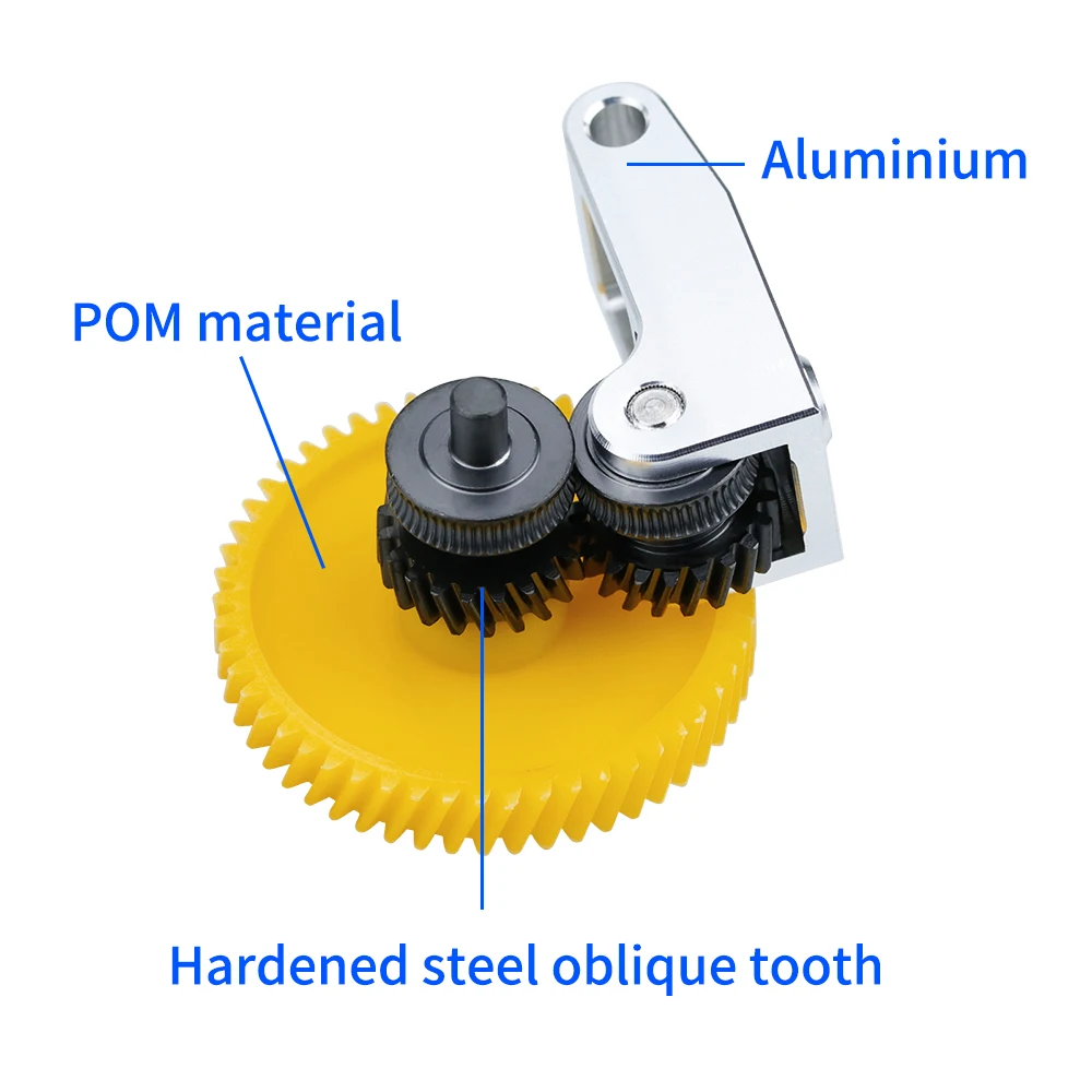 Upgrade Hardened Steel Extruder Gear Assembly For Bambu Lab P1S P1P X1 Carbon X1C 3D Printer Nickel Plating Wear-resisting