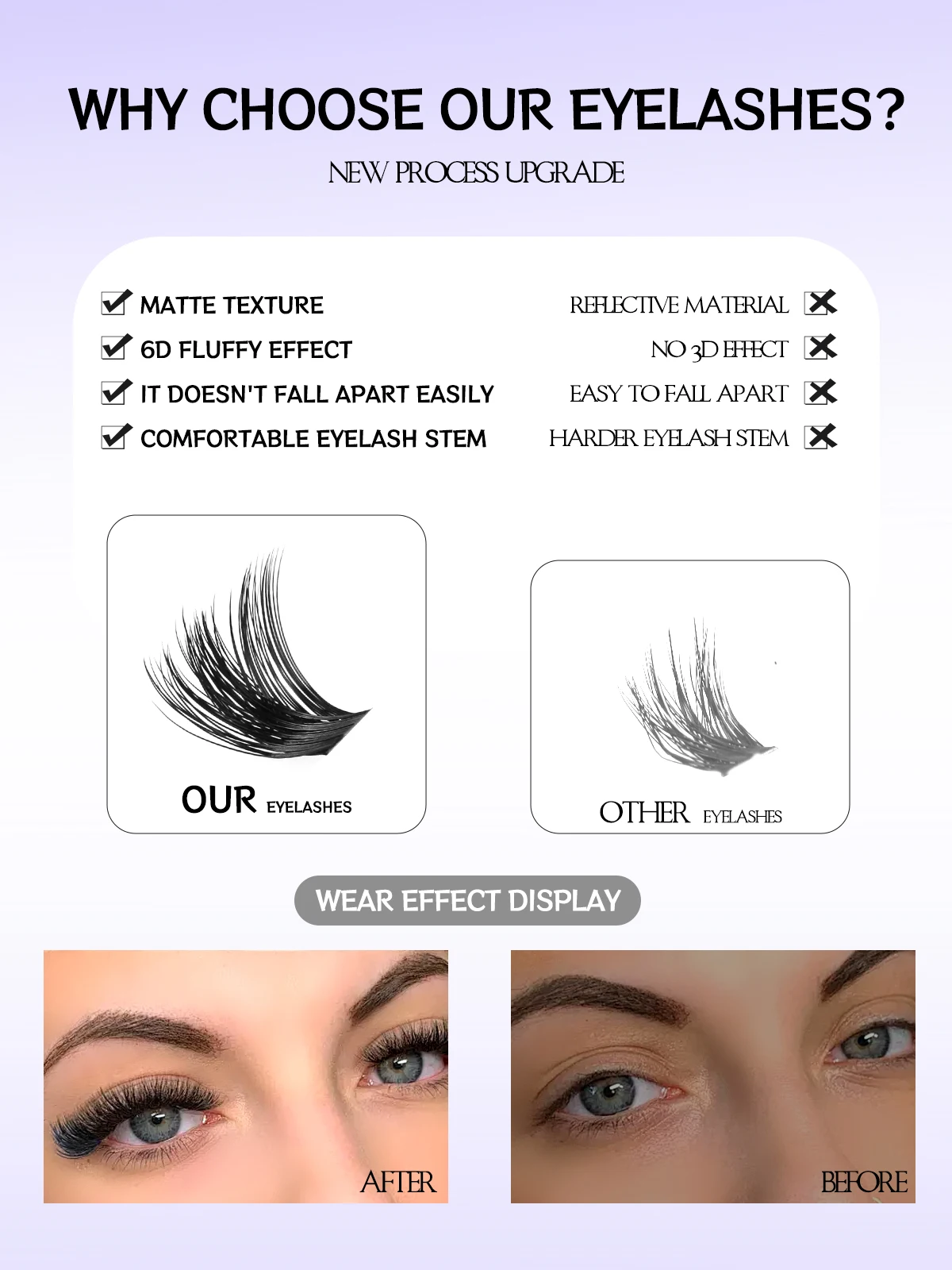 GROINNEYA 240 قطعة رموش عنقودية رقيق رموش فردية حجم سعة كبيرة فو المنك جلدة رمش تمديد ماكياج