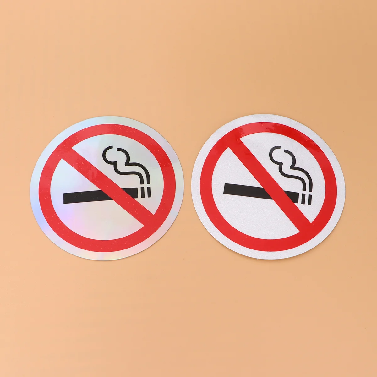 4pcs No Smoking Sign Warning Sign Stickers Anti-scratch No Smoking Warning Logo Decal for Cafe Restaurant Wall Decor (White)