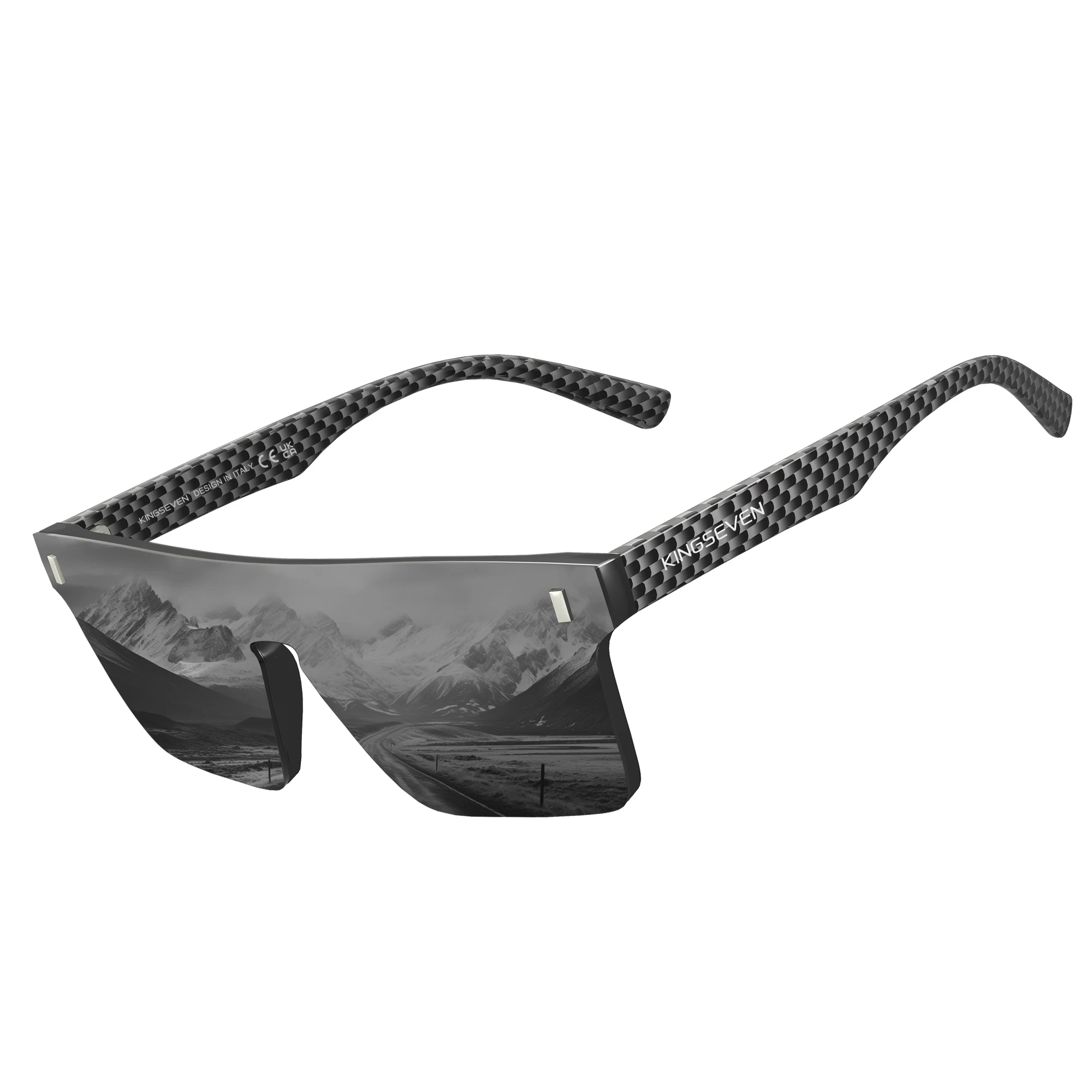 KINGSEVEN Neue Mode-Design frauen Gläser Randlose Sonnenbrille Großen Rahmen Polarisierte Männer Retro Sonnenbrille – Detail 3