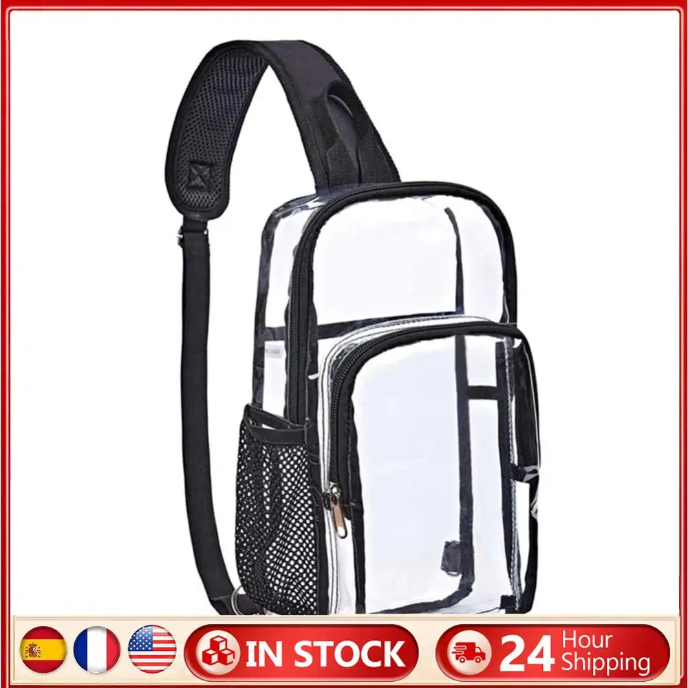 

Transparent PVC Fanny Pack Bum Bag Stadium Approved Female Sling Chest Pack Fashion Waterproof Casual Portable Simple for Travel