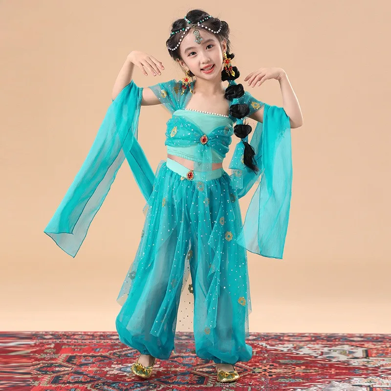 Customized Dunhuang Flying Apsaras Belly Dance Costume Kid Hanfu Girls Western Regions Exotic Dancewear Performance Costume