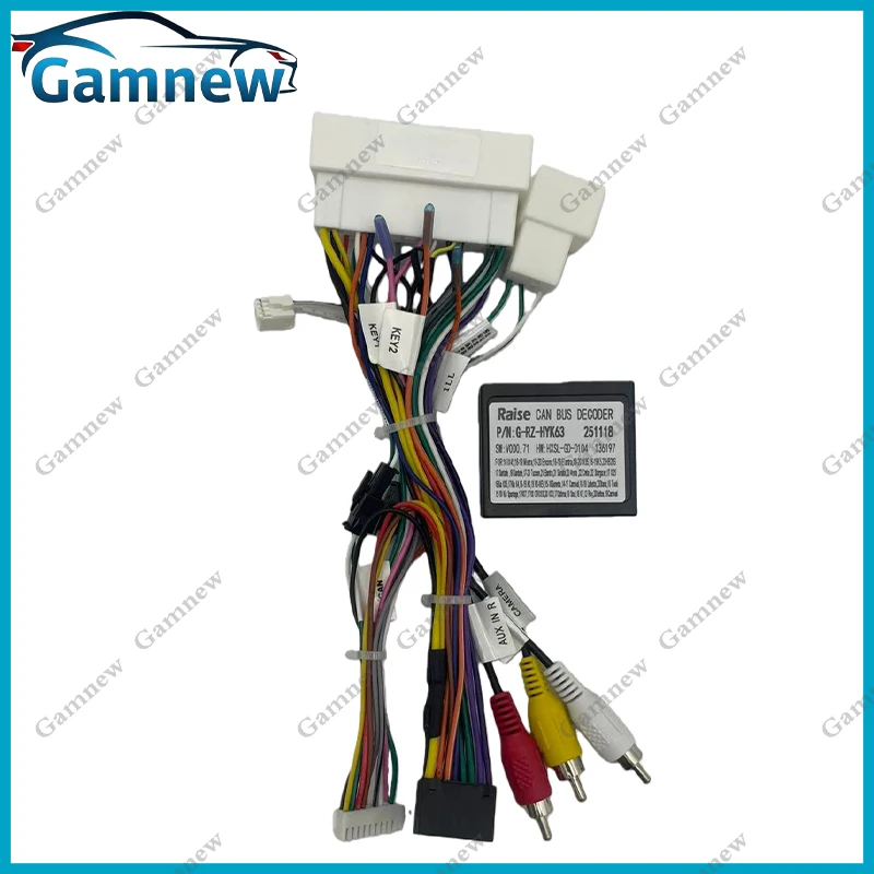 Car Audio 16PIN DVD Player Power Calbe Adapter With Canbus Box For Hyundai Encino IX35  KIA K3 K5 Stereo Plug Wiring Harness