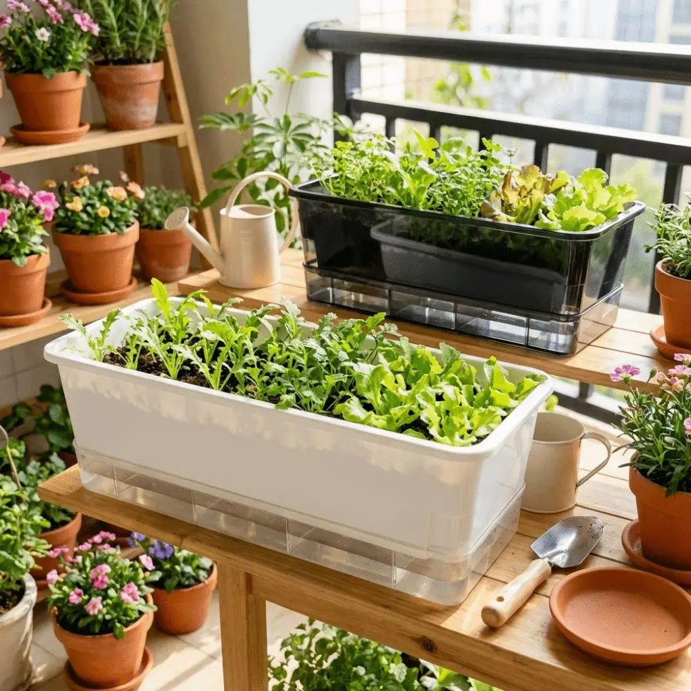 Plastic Hydroponic Plant Pots Self Watering Cultivation Box Seedling Tray Thicken Planting Container Balcony Vegetable Pot