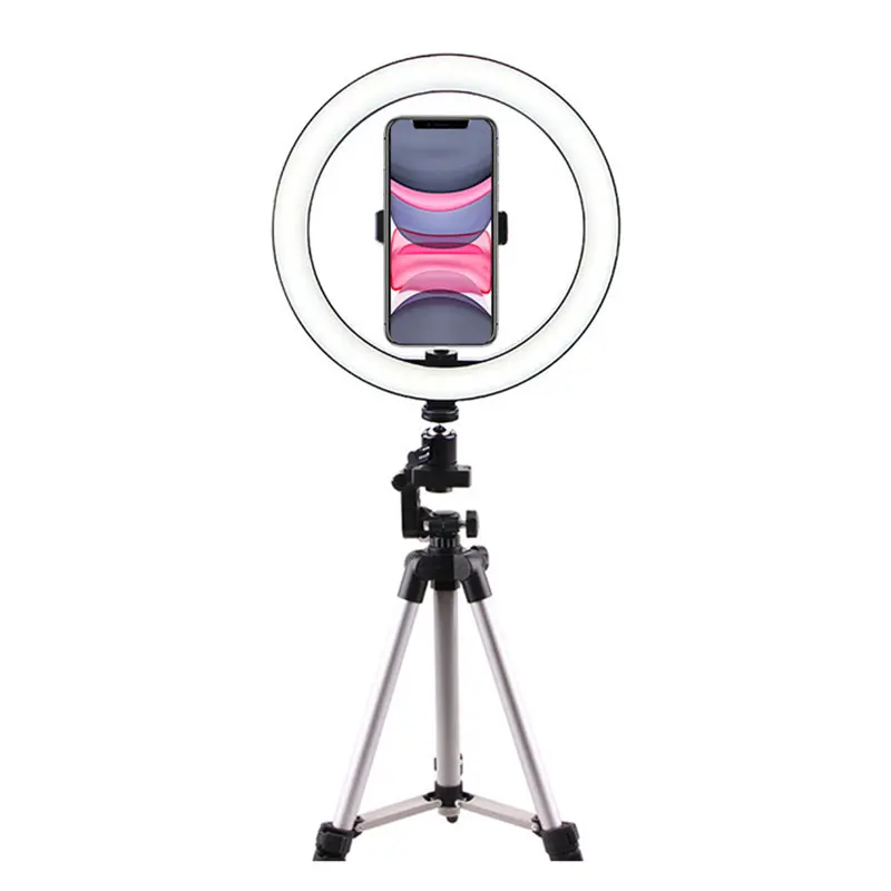 Telefone móvel Streaming LED Ring Light, Live Anchor Equipment, Fotografia Self-timer, Lâmpada Beleza, Suporte Tripé