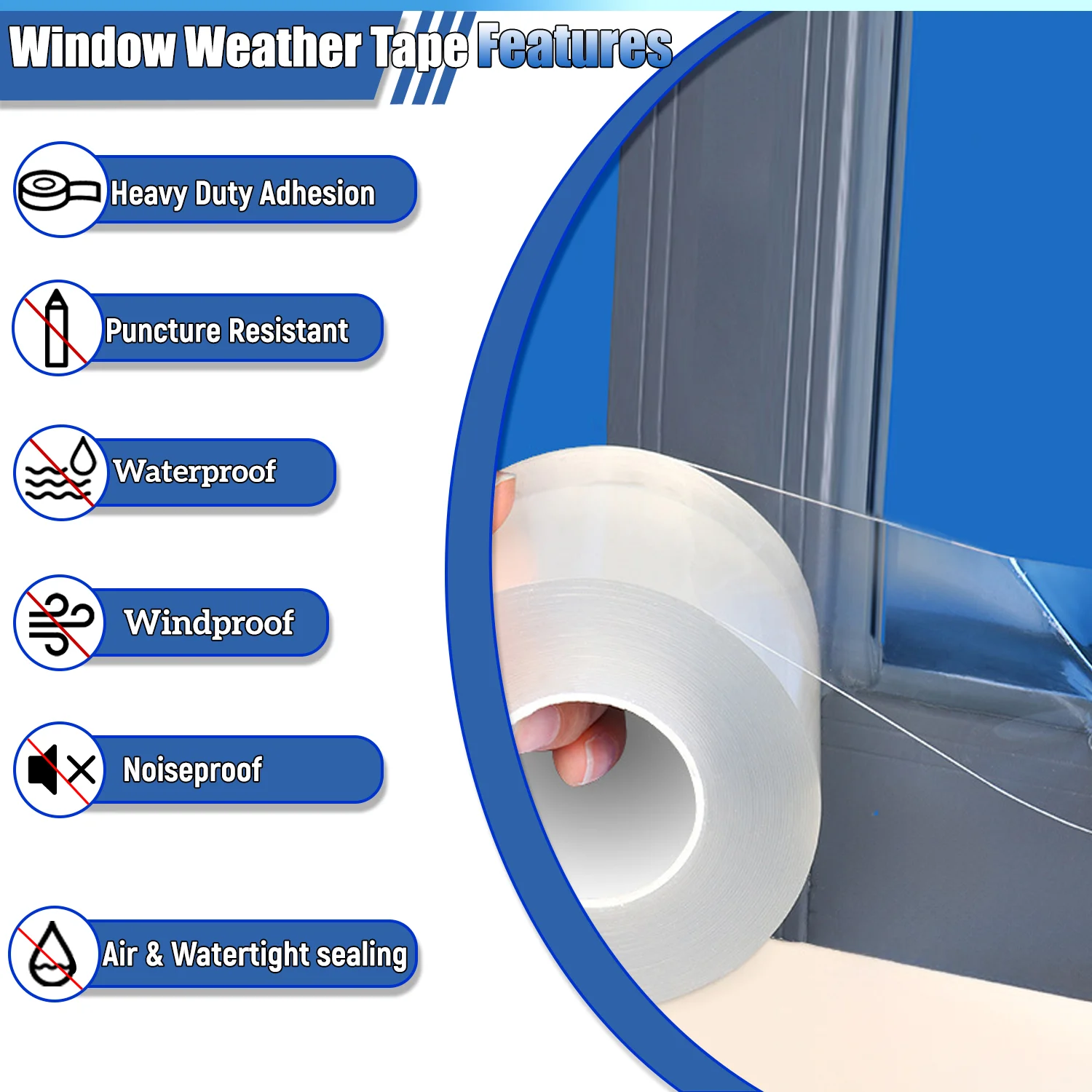 Single-sided Nano Transparent Tape, Windproof and Waterproof Window, Bathroom Corner Anti-mold, Table Corner Anti-collision Tape