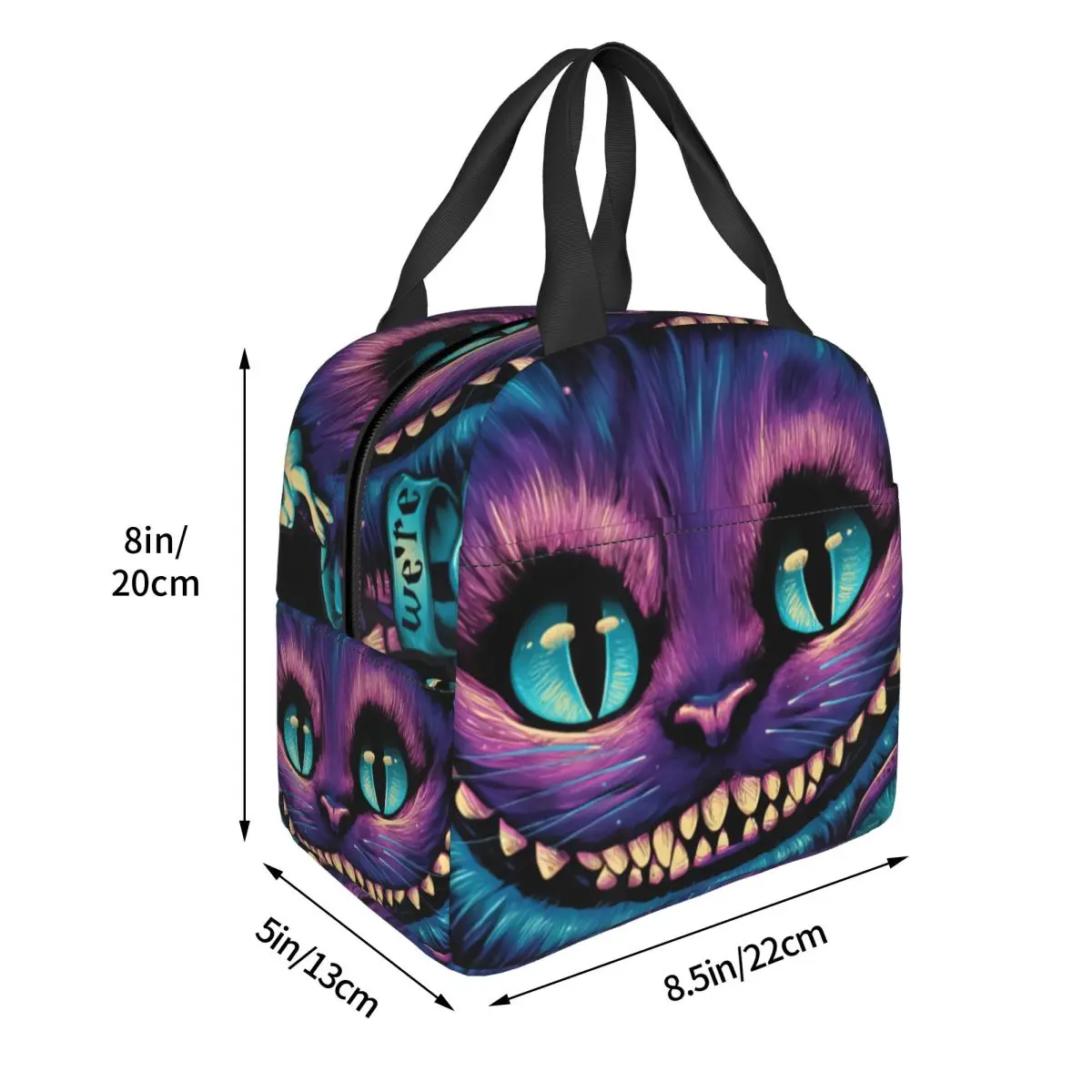 Cheshire Cat-Sac à lunch isotherme, sac isotherme, fourre-tout portable réutilisable, boîte à lunch pour hommes et femmes, collège, extérieur