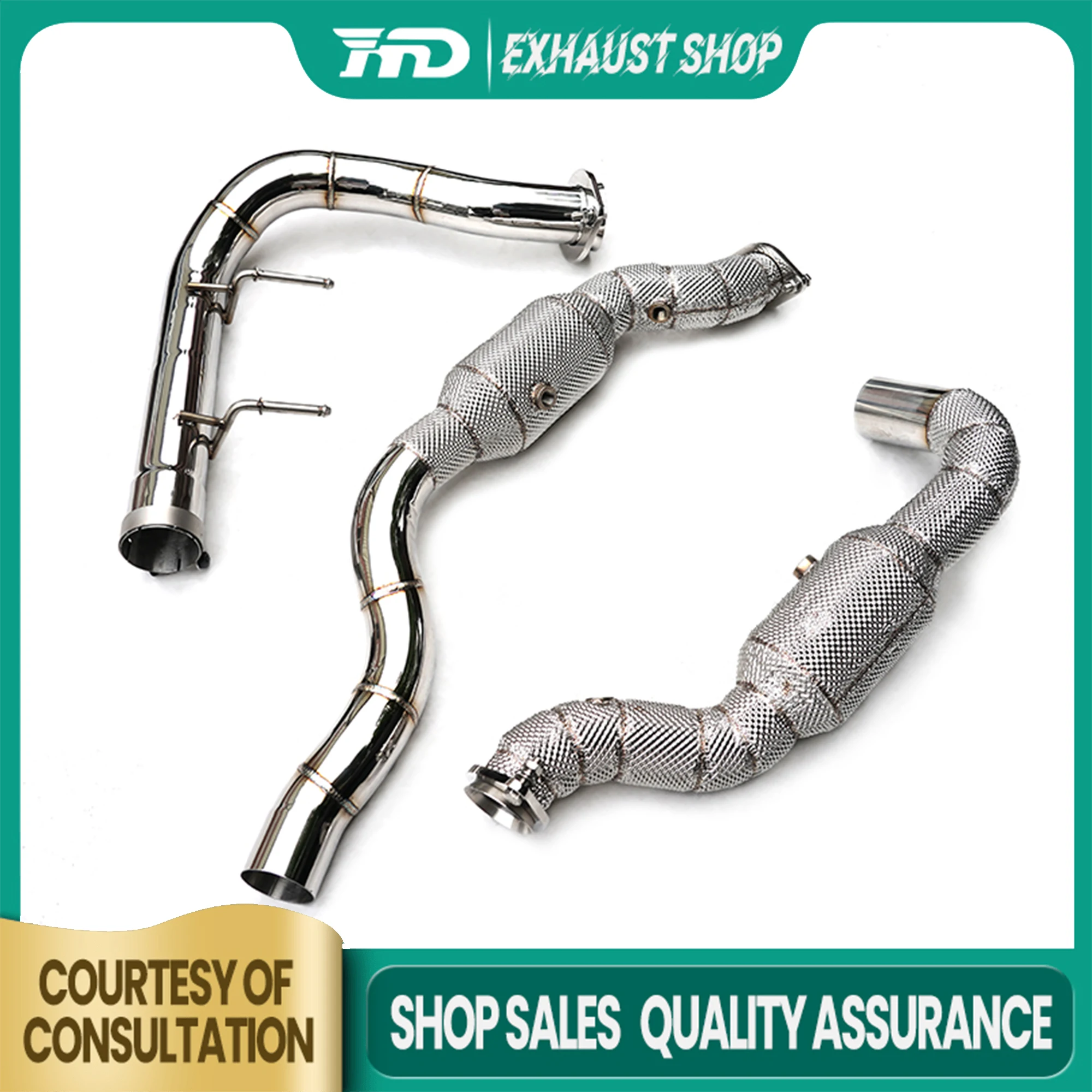 

Exhaust system for Ford Raptor F-150 3.5T 2017 Downpipe SS304 High quality Heat shields High performance