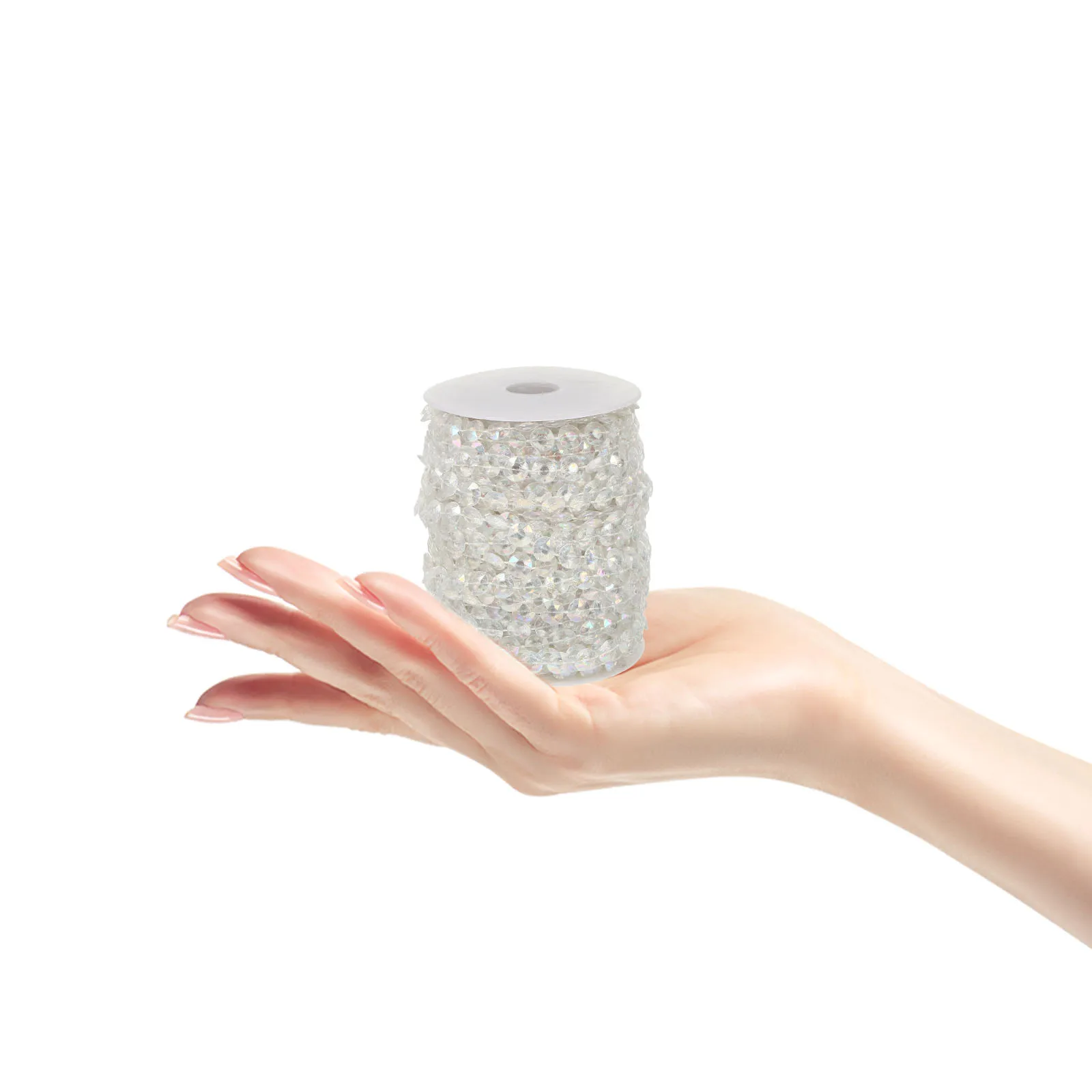 

1 Roll 30M Clear Crystal Faux Bead Curtain Resin String For Wedding Decorations Diy Hanging Garland Round Glass Beads By The