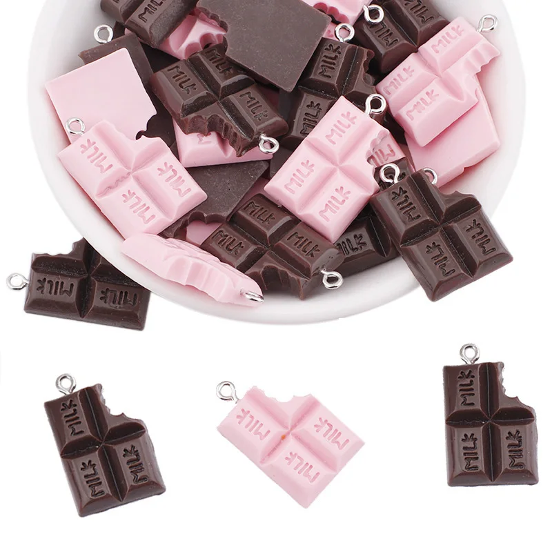 10pcs/lot 18*28mm Chocolate Milk Resin Charms Pendants for DIY Jewelry Making Accessories Handmade Earring Necklace Bracelet