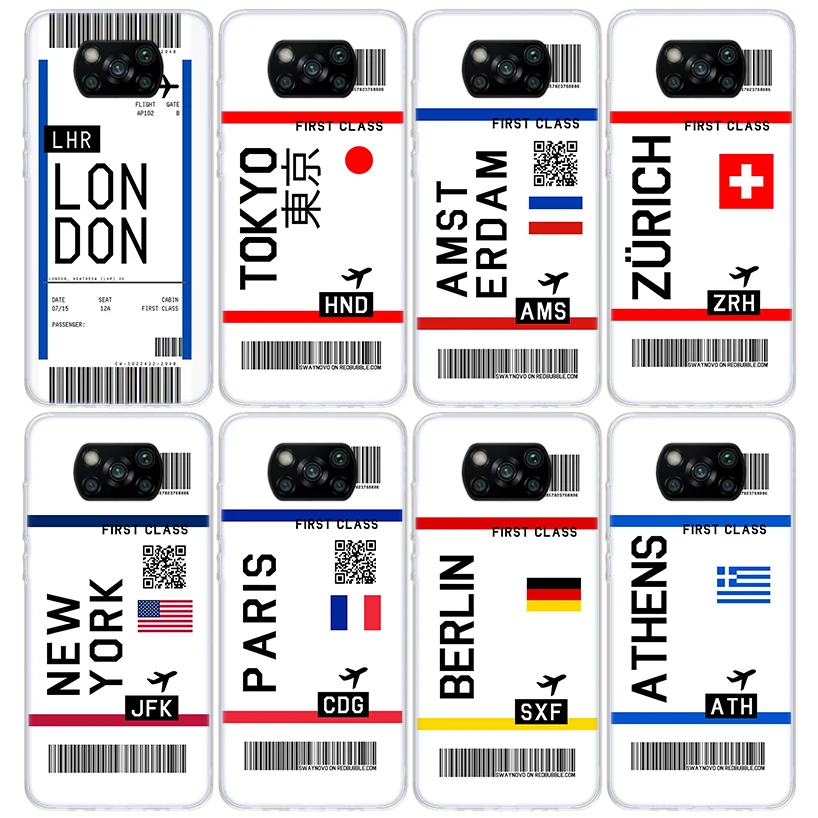 Travel Ticket Label Phone Case For Xiaomi Mi 12T 11T 10T 9T 12X 11i 12 11 10 9 8 Lite 13 5X 6X A1 A2 A3 CC9 Shell Print Fundas