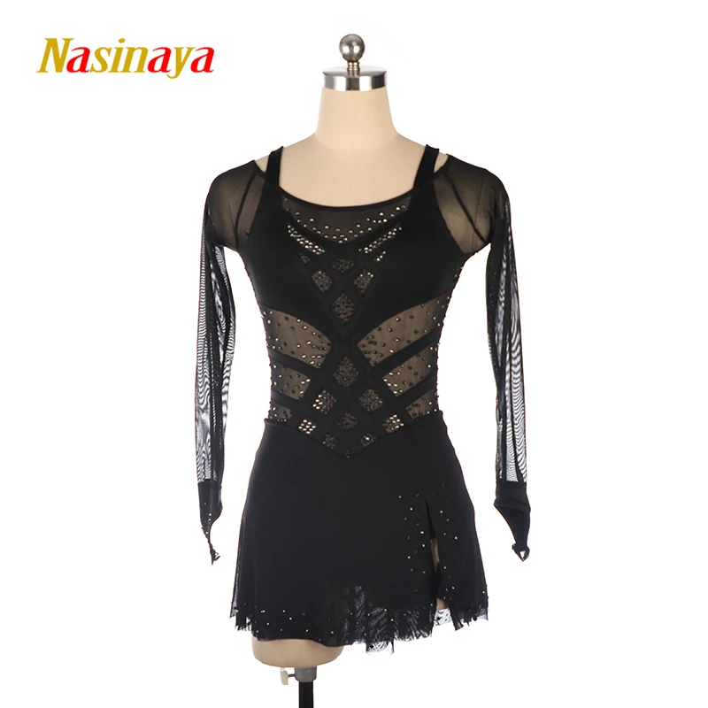 Figure Skating Dress Performance Costume Professional Custom Hot Diamond Children\'S Adult Skating Training Performance Mesh