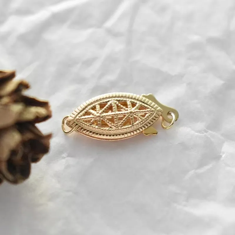 14K Gold gefüllter ovaler filigraner Perlenverschluss, Goldknopf, Schmuckzubehör, Zubehör für Armbänder, Halskettenherstellung – Detail 12