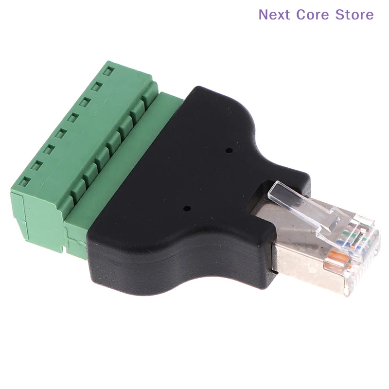 [NC]8P8C RJ45 Ethernet Male To 8 Pin Av Terminal Screw Adapter Converter For Dvr[NC]