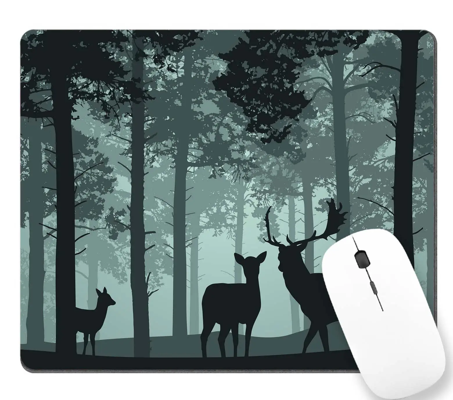 

Vintage Grey Deer Printing Square Mouse Pads Lock Edge Gaming Mousepad Mouse Mat Keyboard Mats Desk Pad 30x25cm