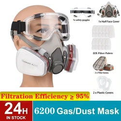 New 28 in 1 6200 dust proof gas respirator Half face dust mask sprayed with organic steam chemical gas filter work safely