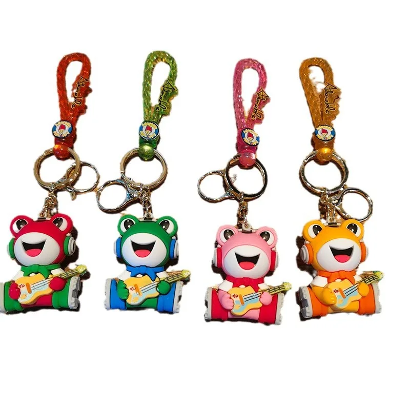 Music Frog Keychain Weaving Cute Doll Creative Bag Cartoon Jewelry Gift view 2