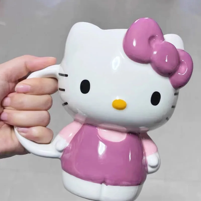 Kawaii Halloween Series Hello Kitty Action Figure Toy Cartoon Cat Ceramic Mug Anime Kitty Cup Birthday Gifts For Children