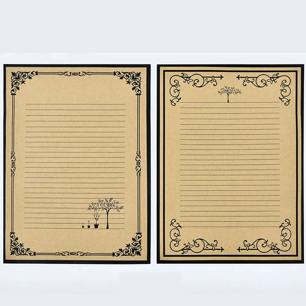 

Набор винтажной бумаги для писем из 96 листов: премиальный крафт-набор для заметок, ведения дневников, подарков писателям