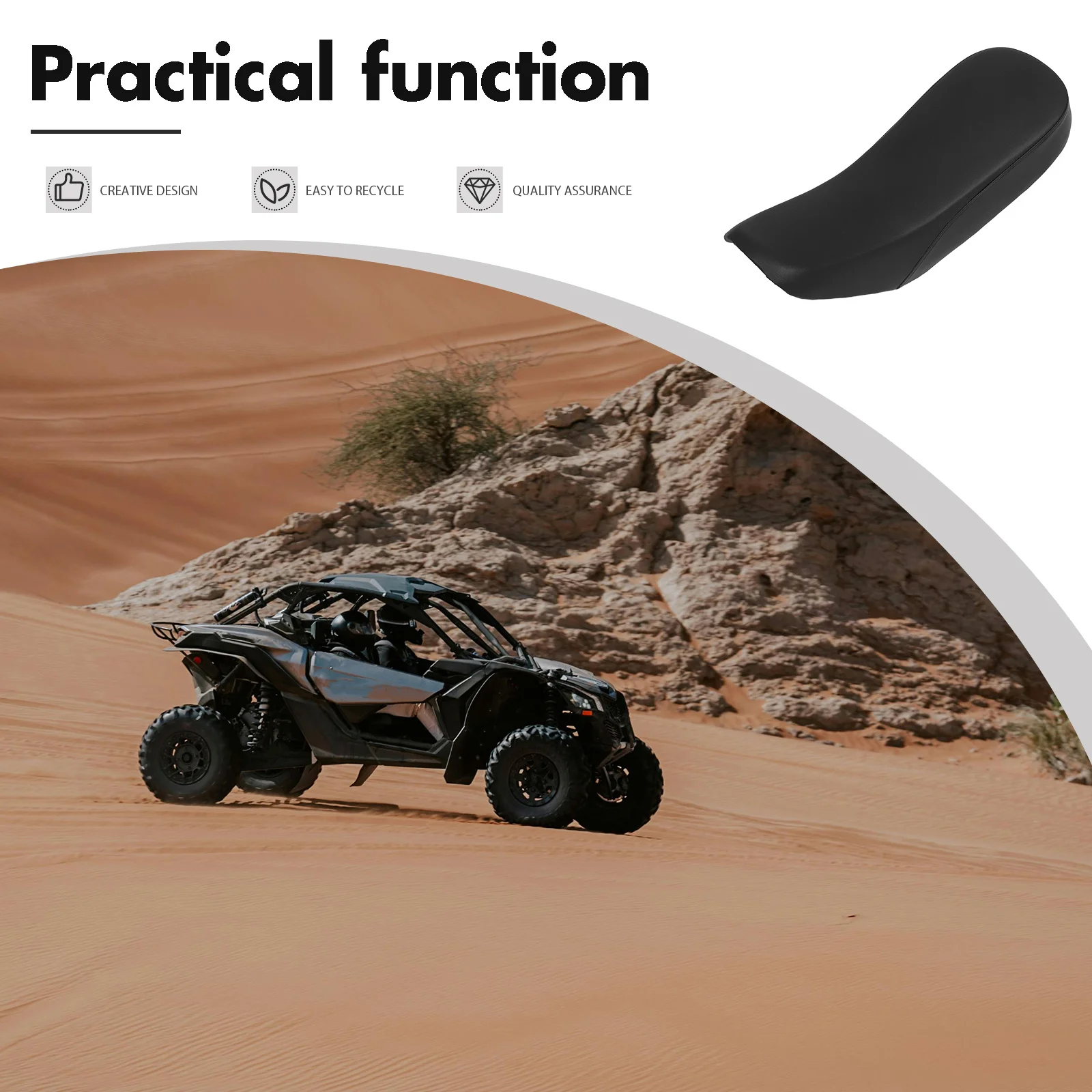 ATV-Sitzkissen, ergonomisches Komfortpolster, PU-Material, ATV-Quad-Sitzpolster, leicht zu reinigen, universelle Passform für die meisten Modelle