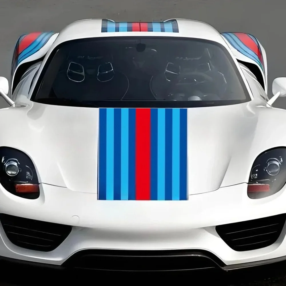 Car Racing Stickers Stripe Hood Door Vinyl Stiips Reflective Sticker Car Accessories for Audi A3 model3 modelY 911 917 917LH 918