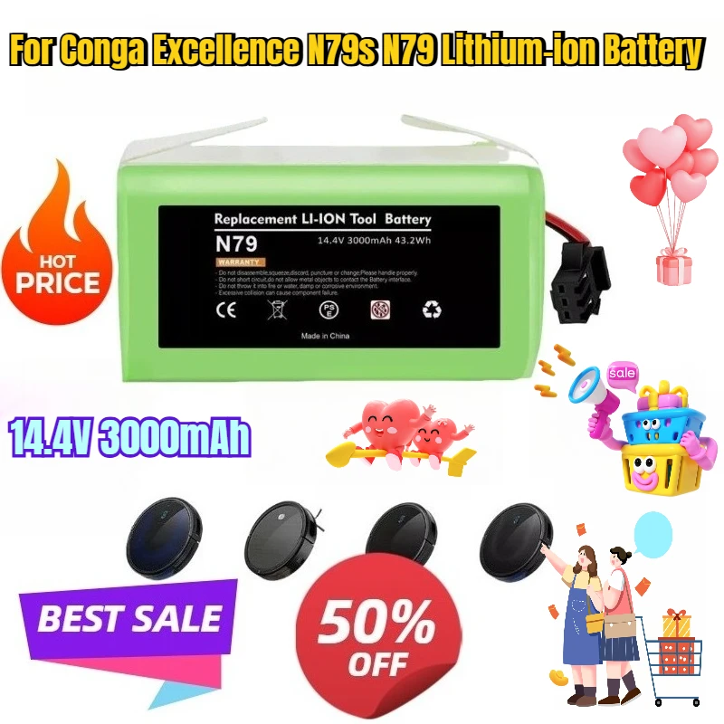 

14.4v 3000mah for Conga Excellence N79s N79 Lithium-ion Battery