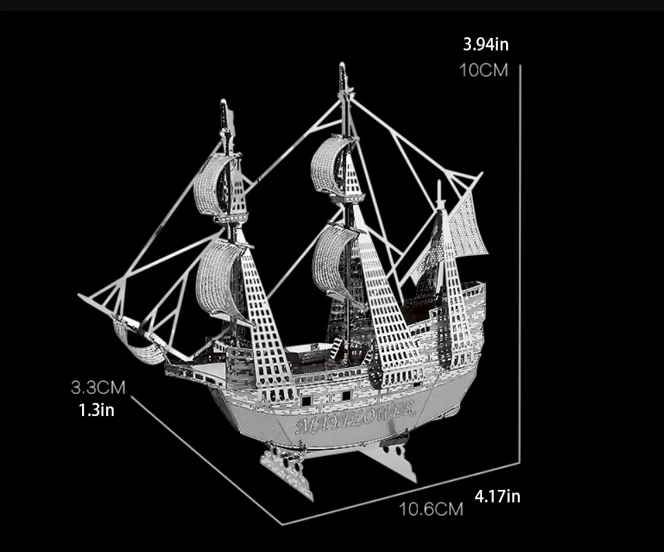 Mayflower 3D DIY ปริศนาจิ๊กซอว์โลหะสร้างสรรค์ของเล่นเพื่อการศึกษาเด็ก