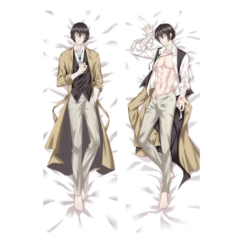 Anime Bungo Stray dogs cosplay pillow case Dazai Osamu dakimakura costume hugging body peach skin home bedding pillow cover