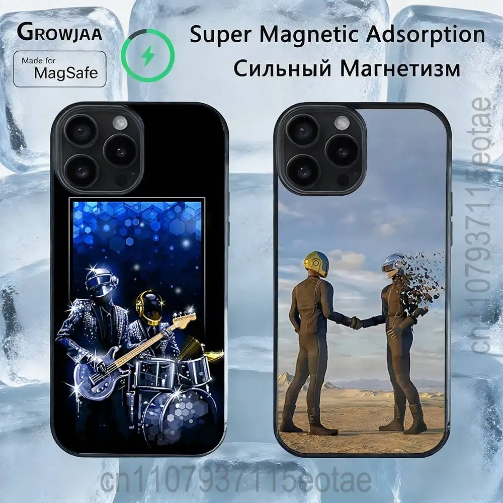 

Daft P-Punk Band Magnetic Wireless Charging Case For iPhone 11,12,13,14,15,16,17,Pro,Max,Plus Shockproof Cover