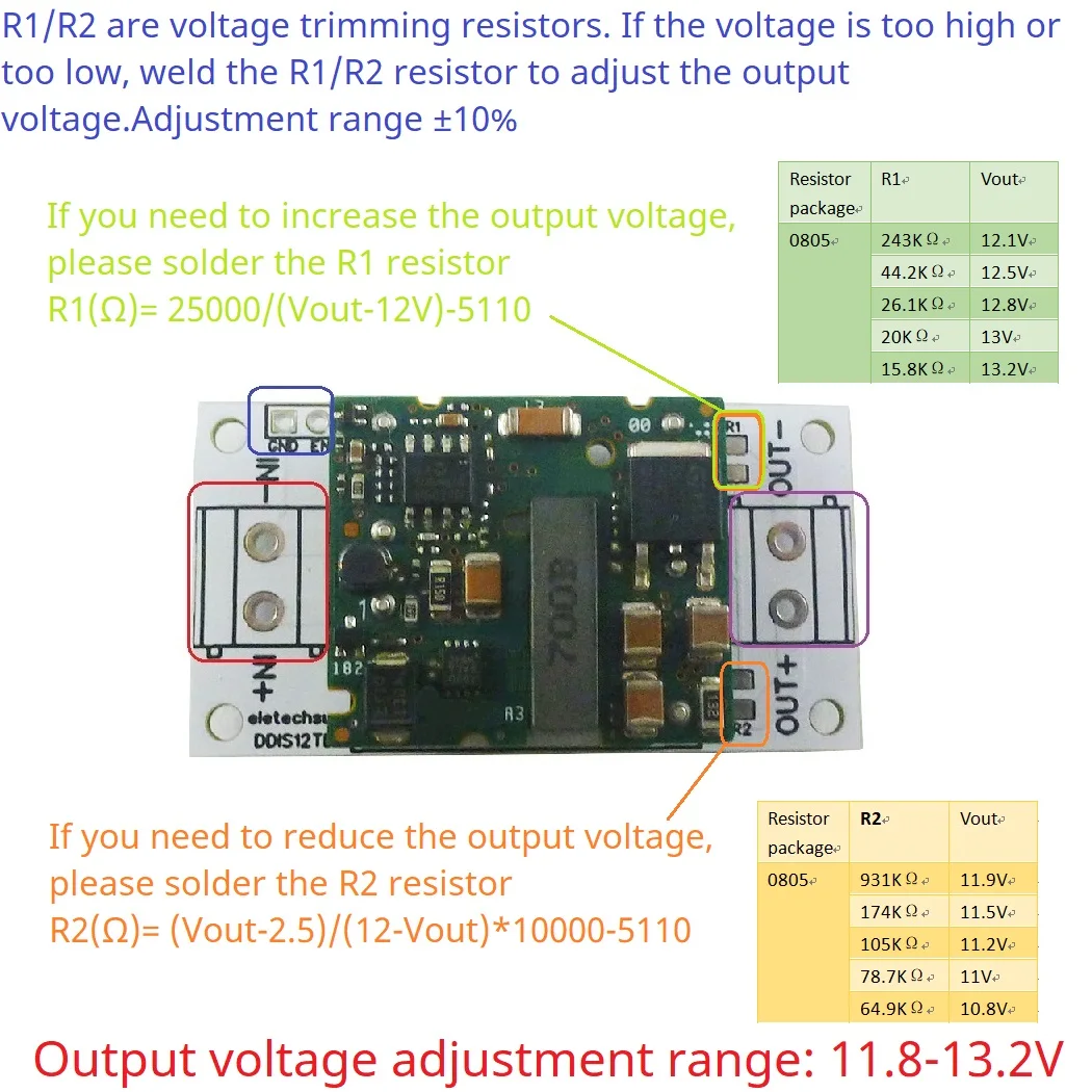 36V 48V 60V to 12V Step Down Converter 1.3A Isolated DC-DC Power Module  for E-Bike Scooter Golf Cart Voltage Regulato