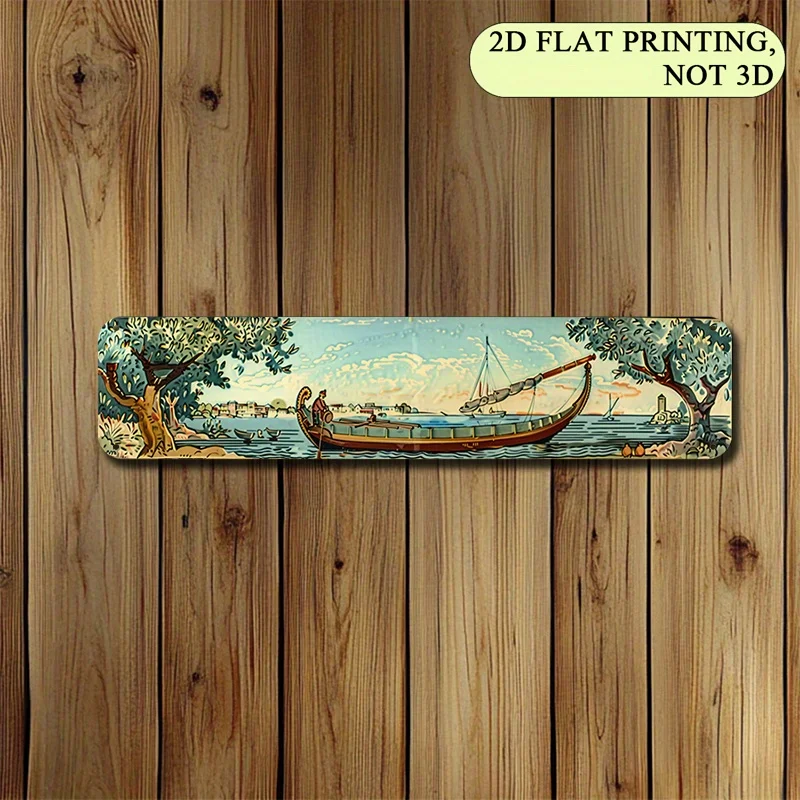 Letrero Plano de Aluminio 2D, Arte Náutico Español para Pared con Figuras Detalladas, Decoración Costera Vibrante para Espacios de Oficina