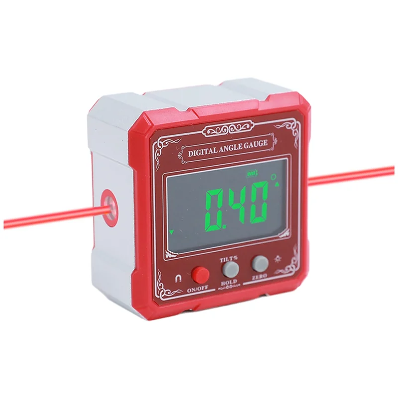 ABDJ-Digital Angle Measuring Instrument 4-Sided Magnetic Dual Laser Inclinometer With Tilt Detection Functionality