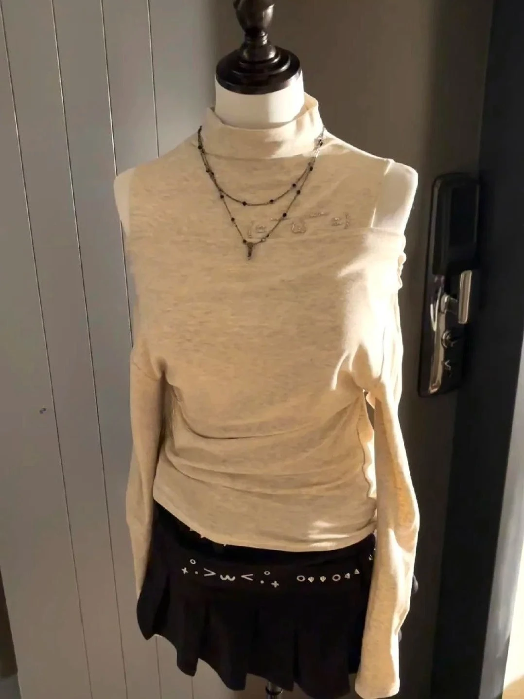 

Японский Kawaii кружевной трикотаж с бантом, топы, милый пуловер в стиле Лолиты, милый вязаный свитер с длинными рукавами, женский шикарный облегающий свитер