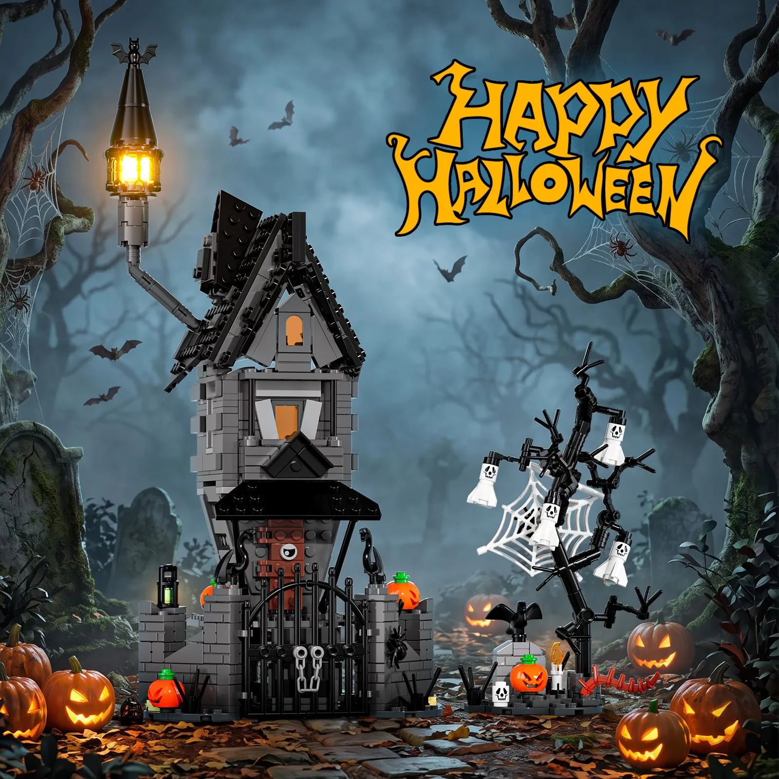 Halloween Pumpkin Decor Led - JAKI Halloween MOC Building Blocks Set