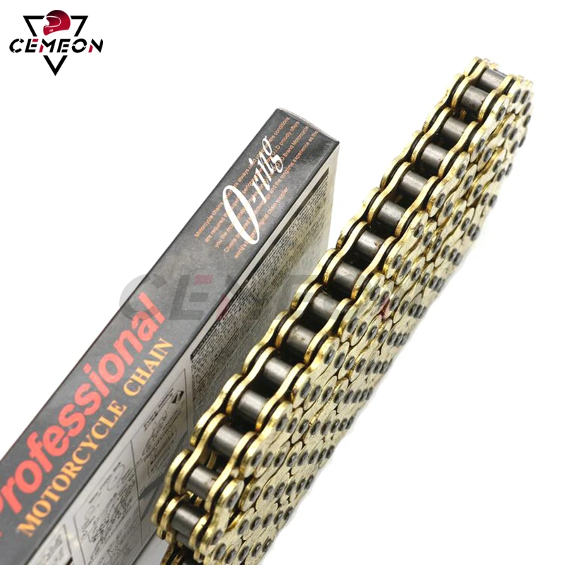 520HV 525HV 530HV Motorcycle High Quality Oil Seal Chain O-ring 520 525 530 Chain 120 Chain Link Drive Chain Thickened HV Gold