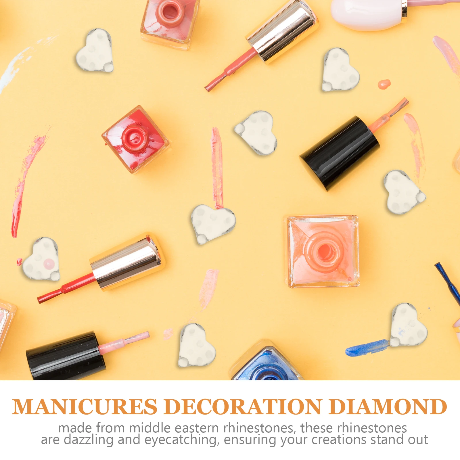 

20Pcs Glass Manicure Color Display Cards Heart Design for Nail Polish Holder Practice Board Nail Art Supply Kit